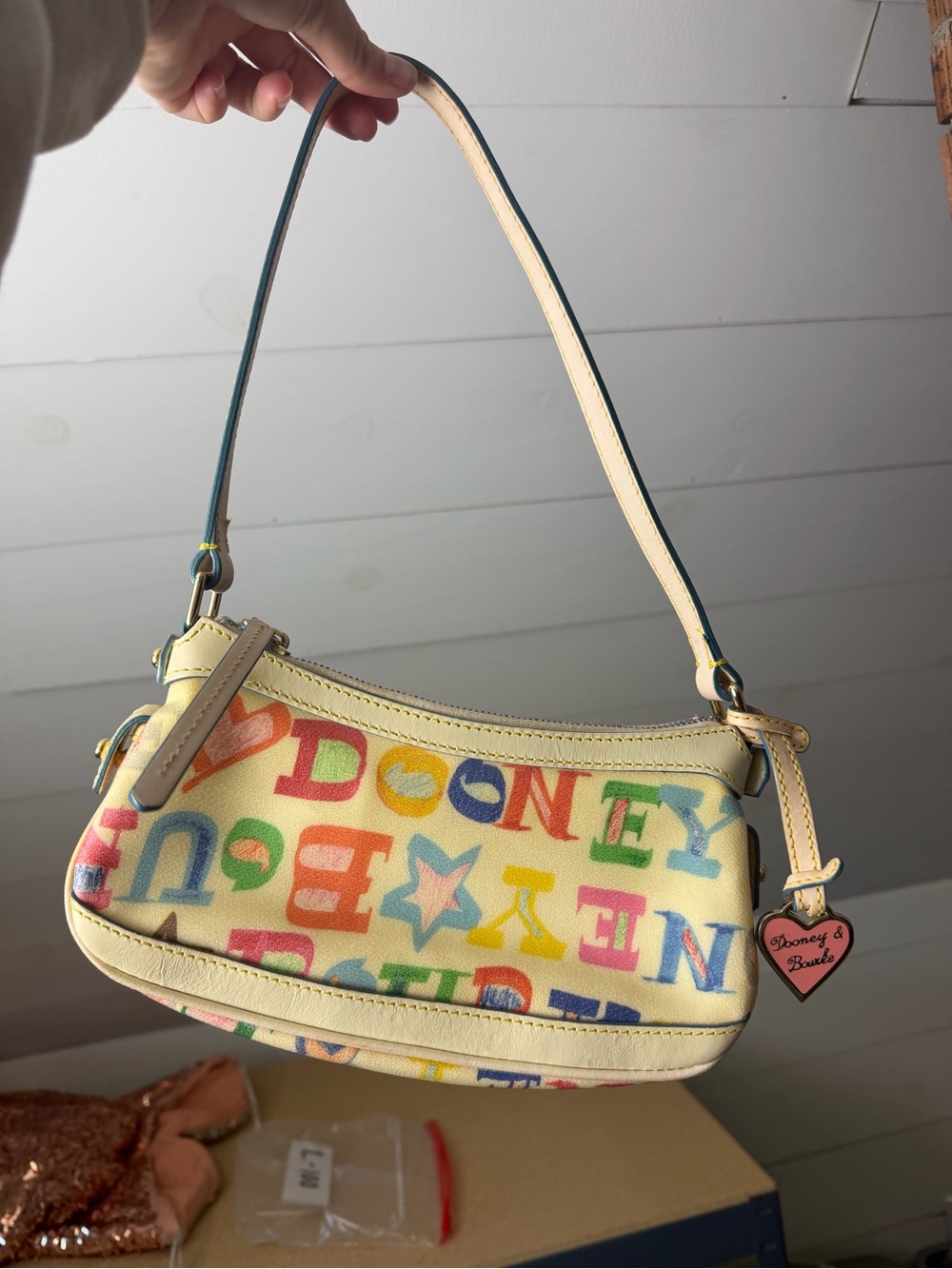 Vintage Y2K Dooney & Bourke graffiti rainbow shoulder mini bag